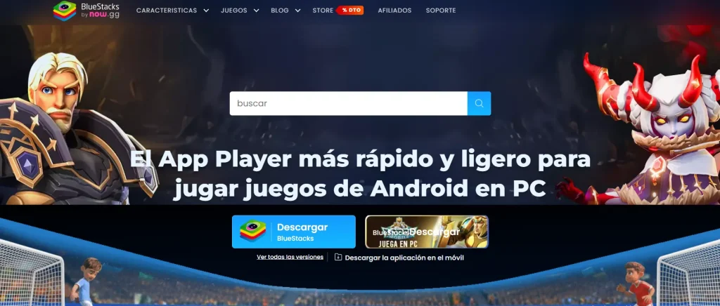 Descarga BlueStacks para PC desde el sitio web oficial antes de instalar DixMax en Windows.
