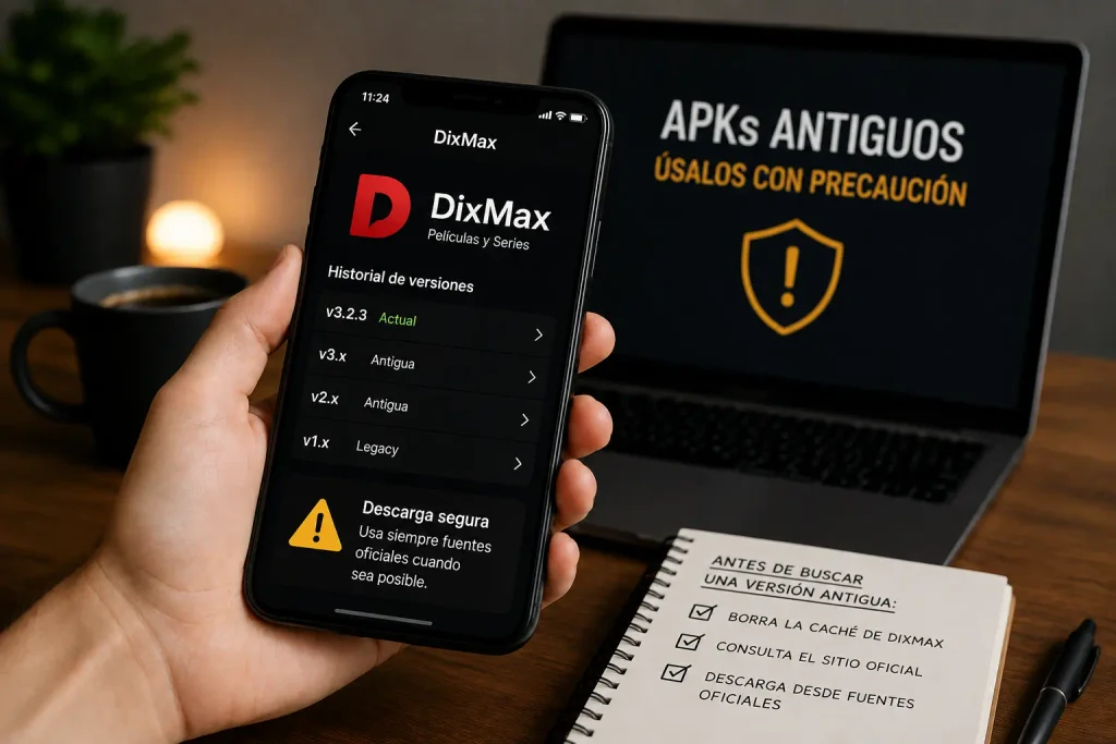 Versiones antiguas de DixMax para diferentes dispositivos y consejos de seguridad antes de descargar
